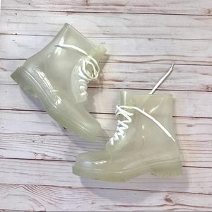 Rosetti Clear Combat Boots Size 8